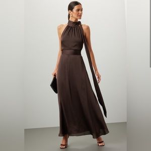 Sachin & Babi Brown Kayla Halter Maxi Dress - Women's Size 6